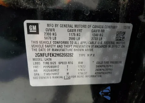 2017 Chevrolet Equinox Lt from USA, damaged, VIN 2GNFLFEK2H6268282